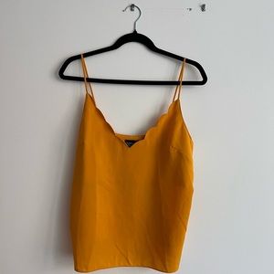 Topshop Mustard Scallop Tank